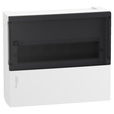 Enclosure, Resi9 MP, surface mounting, 1 row of 12 modules, IP40, smoked door, 1 earth + 1 neutral terminal blocks (Enclosure Resi9 MP) is a Schneider Electric product. Designed for reliable performance and long service life. Available across Iraq — contact us for pricing and delivery options.
