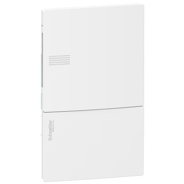 Enclosure, Resi9 MP, flush mounting, 1 row of 4 modules, IP40, white door, 1 earth + 1 neutral terminal blocks (Enclosure Resi9 MP) is a Schneider Electric product. Designed for reliable performance and long service life. Available across Iraq — contact us for pricing and delivery options.