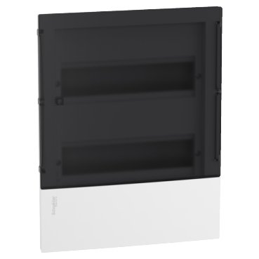 Enclosure, Resi9 MP, flush mounting, 2 rows of 12 modules, IP40, smoked door, 1 earth + 1 neutral terminal blocks (Enclosure Resi9 MP) is a Schneider Electric product. Designed for reliable performance and long service life. Available across Iraq — contact us for pricing and delivery options.