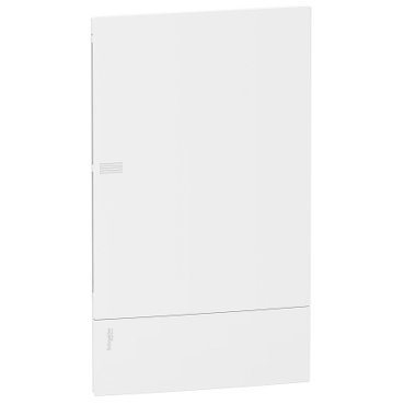 Enclosure, Resi9 MP, flush mounting, 3 rows of 12 modules, IP40, white door, 1 earth + 1 neutral terminal blocks (Enclosure Resi9 MP) is a Schneider Electric product. Designed for reliable performance and long service life. Available across Iraq — contact us for pricing and delivery options.