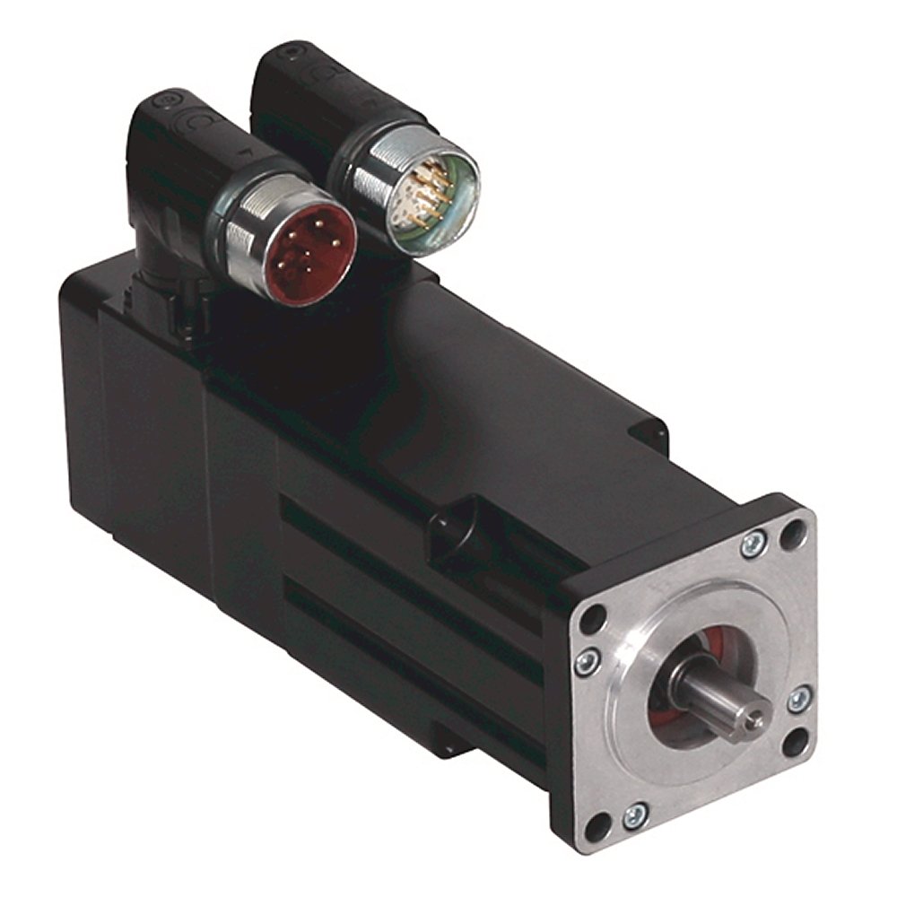 Bulletin MPL - Low-Inertia Brushless Servo Motors Product, 460 V, Frame Size 15 = 63 mm (2.48 in.), Stack Length 10 = 25.4 mm (1.0 in.), 8000 RPM, Single-turn High-resolution Encoder. Keyed Shaft Extension, SpeedTEC DIN Connector, Right Angle, 180° Rotatable (Quick Connect), No Brake, IEC Metric, Free Mounting Holes (Type FF)