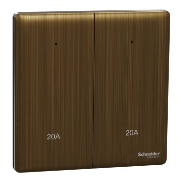 Switch, Unica X, 20A, 250V, 2 gangs, 2 pole, with LED, antique brass (Switch Unica X) is a Schneider Electric product. Designed for reliable performance and long service life. Available across Iraq — contact us for pricing and delivery options.