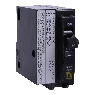 Mini circuit breaker, QO, 20A, 1 pole, 120/240VAC, 10kA, plug in, aux switch 1A (Mini circuit breaker QO) is a Schneider Electric product. Designed for reliable performance and long service life. Available across Iraq — contact us for pricing and delivery options.