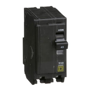 Mini circuit breaker, QO, 45A, 2 pole, 120/240VAC, 10kA, plug in, consumer pack (Mini circuit breaker QO) is a Schneider Electric product. Designed for reliable performance and long service life. Available across Iraq — contact us for pricing and delivery options.