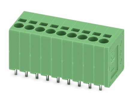 Phoenix Contact SPT 1.5/9-V-3.5 Series PCB Terminal Block, 9-Contact, 3.5 mm Pitch, 1 Row, 1990928
