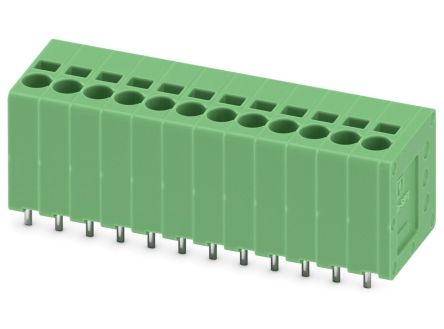 Phoenix Contact SPT 1.5/12-V-3.5 Series PCB Terminal Block, 12-Contact, 3.5 mm Pitch, 1 Row, 1990957