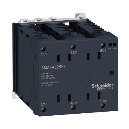 Schneider Electric SSM3 Series Solid State Relay, 25 A Load, DIN Rail Mount, 600 V ac Load, 280V ac Control