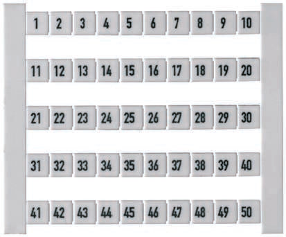 Weidmüller Numbers 11-20 Terminal Marker for use with Terminal Block