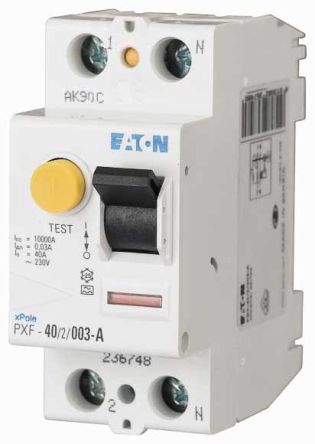 Eaton PXF-A Series Residual Current Circuit Breaker, 25A, 1-Pole, 500 mA, Type A, 500 A 230V ac