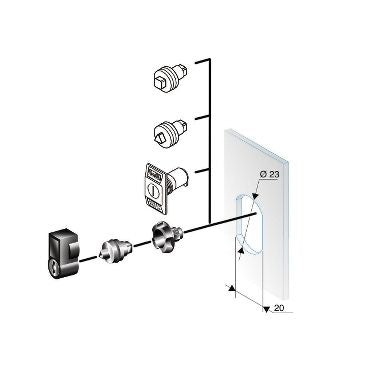 Schneider Electric Locking Handle, L-Handle
