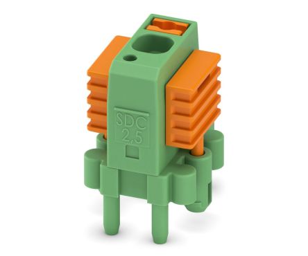 Phoenix Contact SDC 2.5/ 1-PV-5.0-ZB Series Straight PCB Terminal Block, 1 Contact(s), 5 mm Pitch, 1 Row