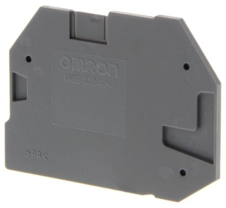 Omron XW5E Series End Cover for Use with XW5G-S4.0-1.2-1 Grounding Terminal Block, XW5T-S4.0-1.2-1 Feed Through Terminal