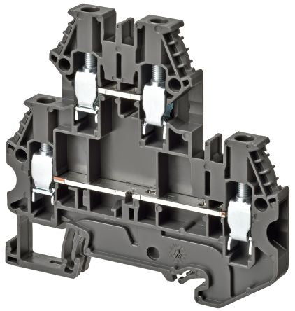 Omron XW5TS40112 XW5T Series DIN Rail Terminal Block Grey, 4mm², 2-Level, Screw