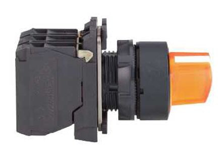 Schneider Electric Knob Selector Switch - (SPDT) 22 mm Cutout Diameter Illuminated 3 Positions