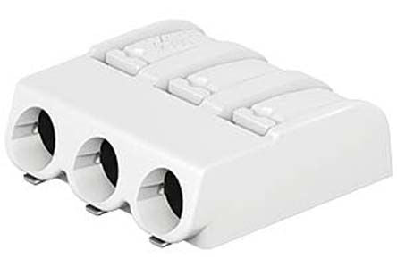 WAGO 2061 Series PCB PCB Terminal Block Female Cage Clamp, 3-Pole, 10A, 17.5 A, 3-Way