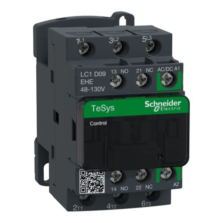 Schneider Electric LC1D Contactor, 110V ac/dc Coil, 3-Pole, 9 A, 4 kW 130V, 3 NO, 690V ac