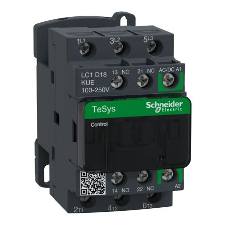 Schneider Electric LC1D Contactor, 230V ac Coil, 3-Pole, 18 A, 7.5 kW 250V, 3 NO, 690V ac
