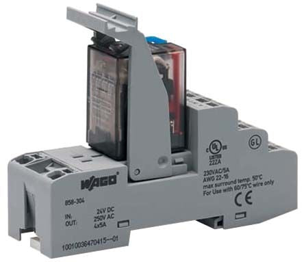 WAGO Interface Relay, DIN Rail, 24V dc Coil, 4PDT