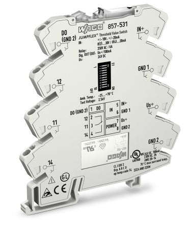 WAGO Jumpflex Series Signal Conditioner, Current/Voltage Input, Digital, Relay Output, 24V dc Supply, UL