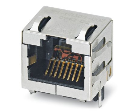 Phoenix Contact VS-08-BU-RJ45-10G/LH-1 Series RJ45 Connector Female, Surface, Cat6a STP Shield Straight 1 Port 8 Way