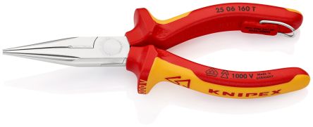 Knipex 1-Piece Long Nose Plier Round, 160mm Overall VDE/1000V Approved, 50mm Jaw
