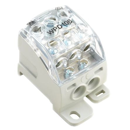 Weidmüller Distribution Block, 5 Way, 1kV ac/dc, 192A, Grey