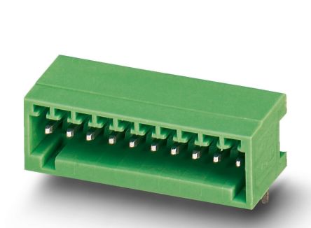 Phoenix Contact MC 0.5/10-G-2.5 Series Pluggable Terminal Block, 10-Contact, 2.5 mm Pitch, 1 Row