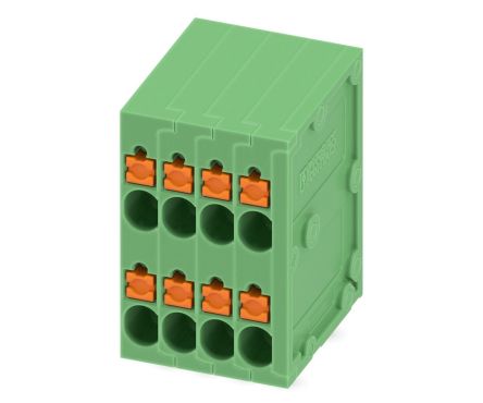 Phoenix Contact SPTD 1.5/4-H-3.5 Series Pluggable Terminal Block, 8-Contact, 3.5 mm Pitch, 2 Row