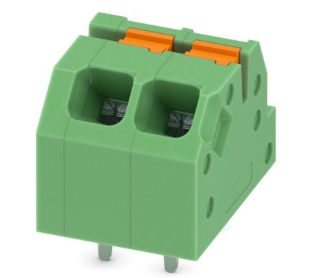 Phoenix Contact SPTAF 1/ 2-3.5-IL Series Straight Wave Soldering Mount PCB Terminal Block, 2 Contact(s), 3.5 mm Pitch, 1