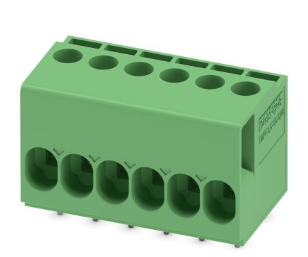 Phoenix Contact TDPT 2.5/ 6-SC-5.08 Series Straight Wave Soldering Mount PCB Terminal Block, 6 Contact(s), 5.08 mm