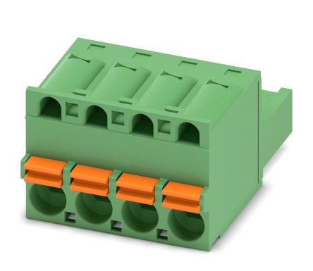 Phoenix Contact FKC 2.5/4-ST Series Pluggable Terminal Block, 4-Contact, 5.08 mm Pitch, 1 Row