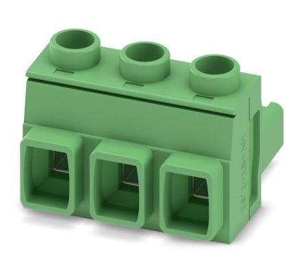 Phoenix Contact GMSTB 2.5 HCV/3-ST-7.62 Series Pluggable Terminal Block, 3-Contact, 7.62 mm Pitch, 1 Row