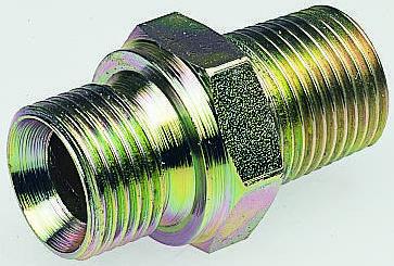 Parker 16F3MK4S Hydraulic Straight Threaded Adapter Male R, 60 °, Steel, 1 in Hose ID