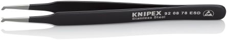 Knipex 118mm Stainless Steel Angled ESD Safe Tweezer