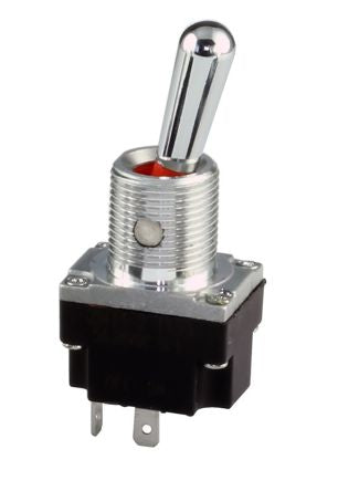 Honeywell Toggle Switch, Panel Mount, On-Off, SPST, Solder Terminal, 28 V dc, 28 V ac