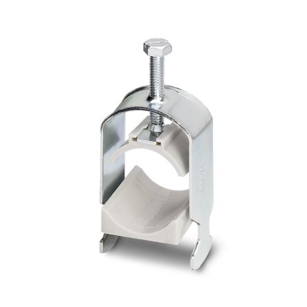 Phoenix Contact Galvanised Steel Barrier Strip Cable Clamp, 34 mm Max. Bundle Clamp 38 mm 24mm 97 mm