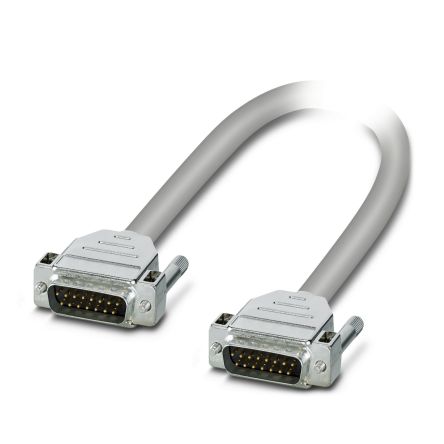 Phoenix Contact Male D-Sub 15-Pin to Male D-Sub Serial Cable, 2 m Halogen Free Sheath, 1066 Series