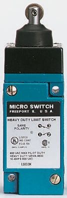 Honeywell HDLS Series Plunger Limit Switch, SPDT, IP67, Die Cast Zinc Epoxy Coated Housing, 240V ac, 10A