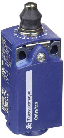 Telemecanique Sensors XCKP Series Plunger Limit Switch, 1 NO/1 NC, IP67, IP66, Plastic Housing, 240V ac, 10A