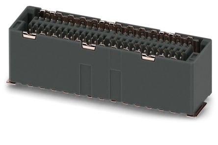 Phoenix Contact FP 0.8/52-FV-SH Series Right Angle Surface PCB Socket, 52-Contact, 2 Row, 0.8 mm Pitch Solder