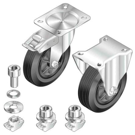 Bosch Rexroth M8 Thread Rubber Trestle Wheel