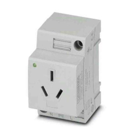 Phoenix Contact China Mains Socket Grey, 10A, DIN Rail Polyamide, 250V, Screw