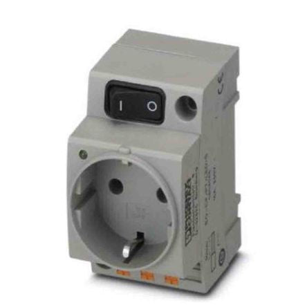 Phoenix Contact Germany Mains Socket Grey, 16A, DIN Rail Polyamide, 250V, Push-in