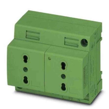 Phoenix Contact Italy Mains Socket Green, 16A, DIN Rail Polyamide, 250V, Screw