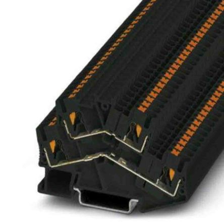 Phoenix Contact 1037087 PTTBS Series Double Level Terminal Block Black, 0.14mm², 4 mm², 2-Level, Push-in, ATEX, IECEx