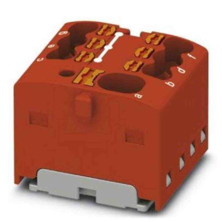 Phoenix Contact Distribution Block, 7 Way, 450V, 17.5A, Red