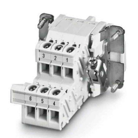 Phoenix Contact Heavy Duty Power Connector, DIN Rail, Push-in, 6 Way, 16A, HC Female, 500V