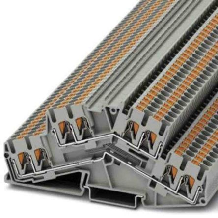 Phoenix Contact 3210609 PTTBS Series Double Level Terminal Block Grey, 0.14mm², 4 mm², 2-Level, Push-in