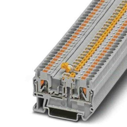 Phoenix Contact 3270079 PTC Series Knife Disconnect Terminal Block Grey, 0.14mm², 4 mm², 1-Level, Push-in, IECEx, ATEX