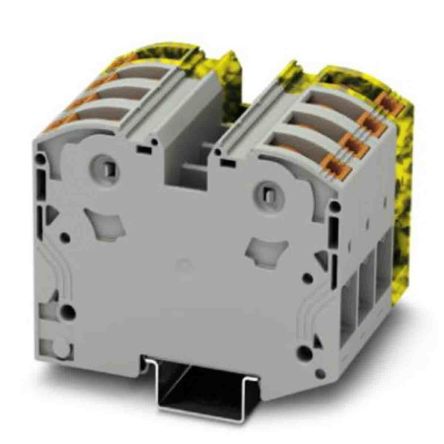 Phoenix Contact 3212070 PTPOWER 35 Series Non-Fuse DIN Rail Terminal Black, Grey, Yellow, 2.5mm², 35 mm², 1-Level, Screw